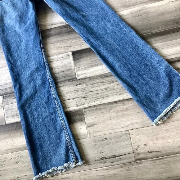 Vintage Y2K Express Ultra Low Rise Frayed Flare Leg Jeans - Picture 9 of 10